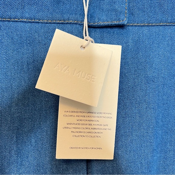 NWT Aya Muse Astrae Denim Mini Skirt Large - Picture 7 of 9